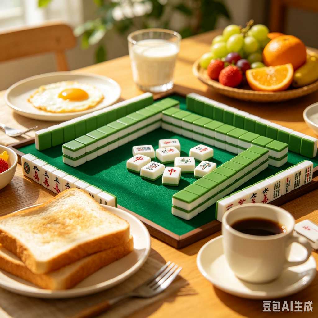 gradient green mahjong set